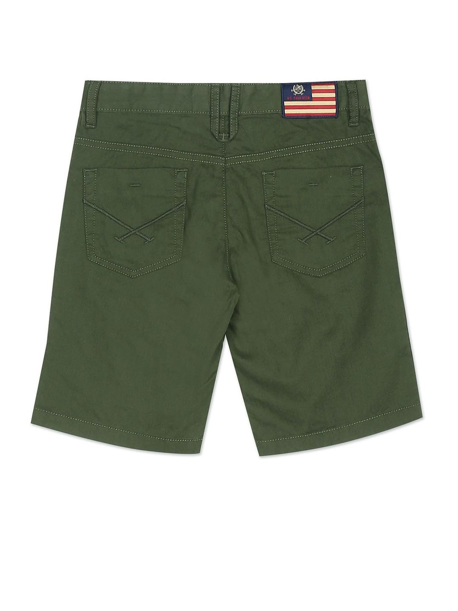 U.S. Polo Assn. Kids Olive Solid Shorts