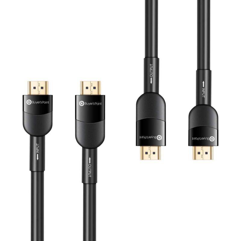Buyer&rsquo;s Point HDMI 2.0 Cable 100 feet with RedMere Signal Booster (Active HDMI Cable) 4K UHD, 3D, HDR, Ethernet, Audio Return, 24AWG and CL3 Rated, HDTV, Roku, Blue-ray, PS4, PC (2, Black)
