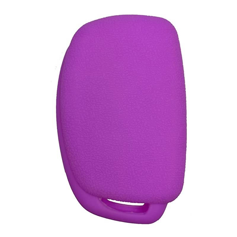 Silicone Flip Key Fob Cover Keyless Remote Case Holder Protector Bag for Hyundai Sonata Santa Fe Tucson Purple