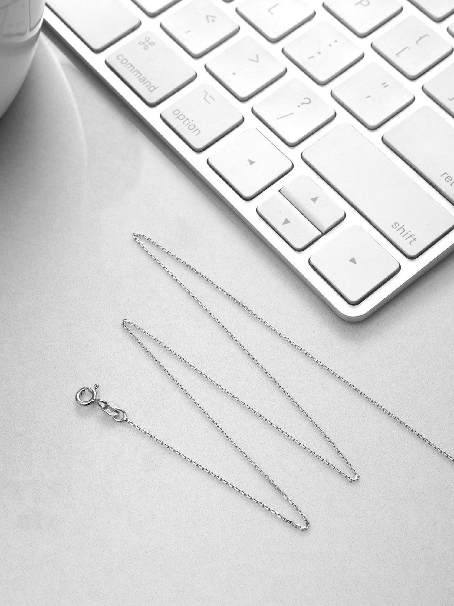 Zavya 92.5 Sterling Silver Rhodium-Plated Chain for Women