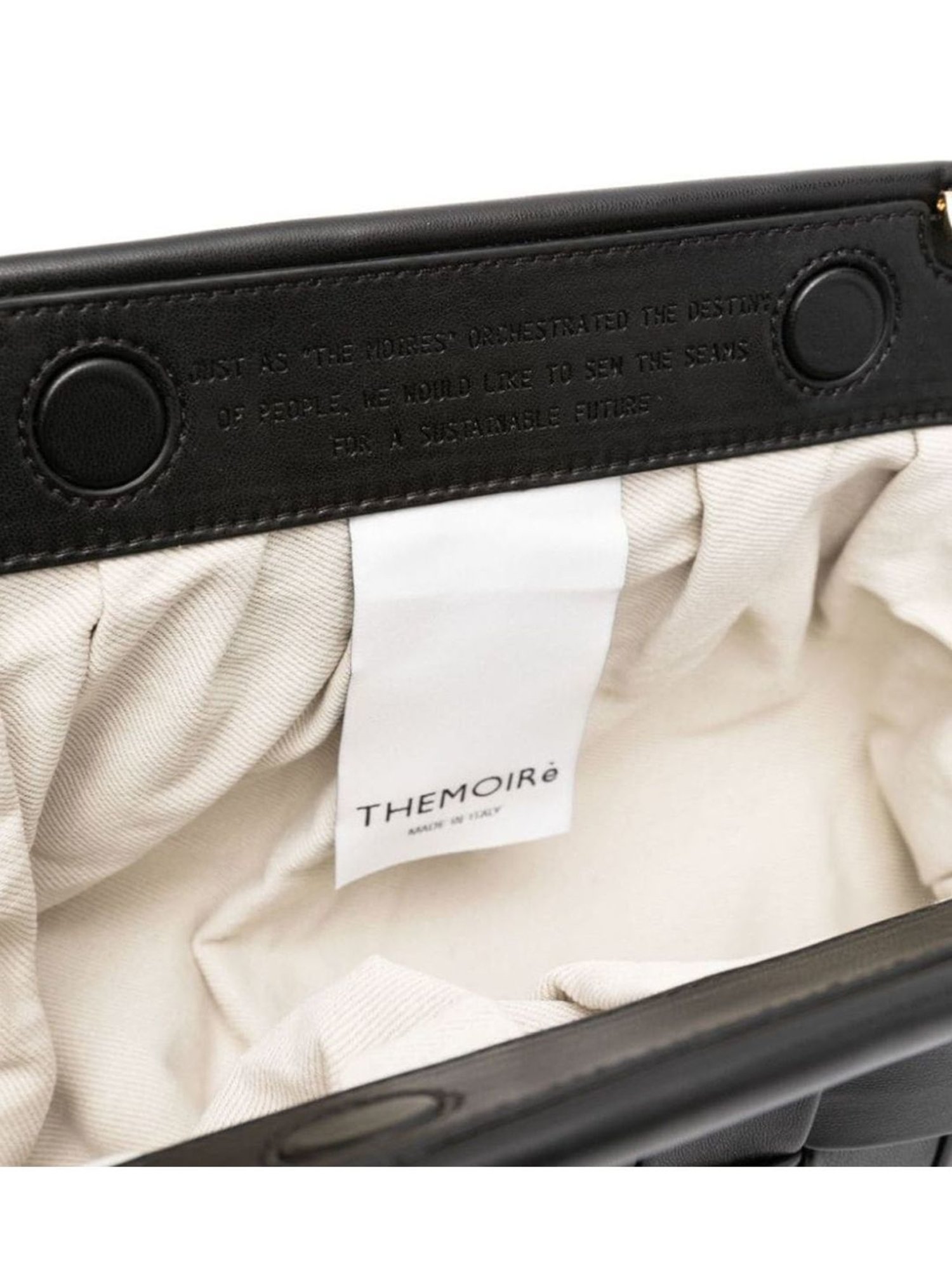 Themoire Black BIOS Flat Weaved Cross Body Bag