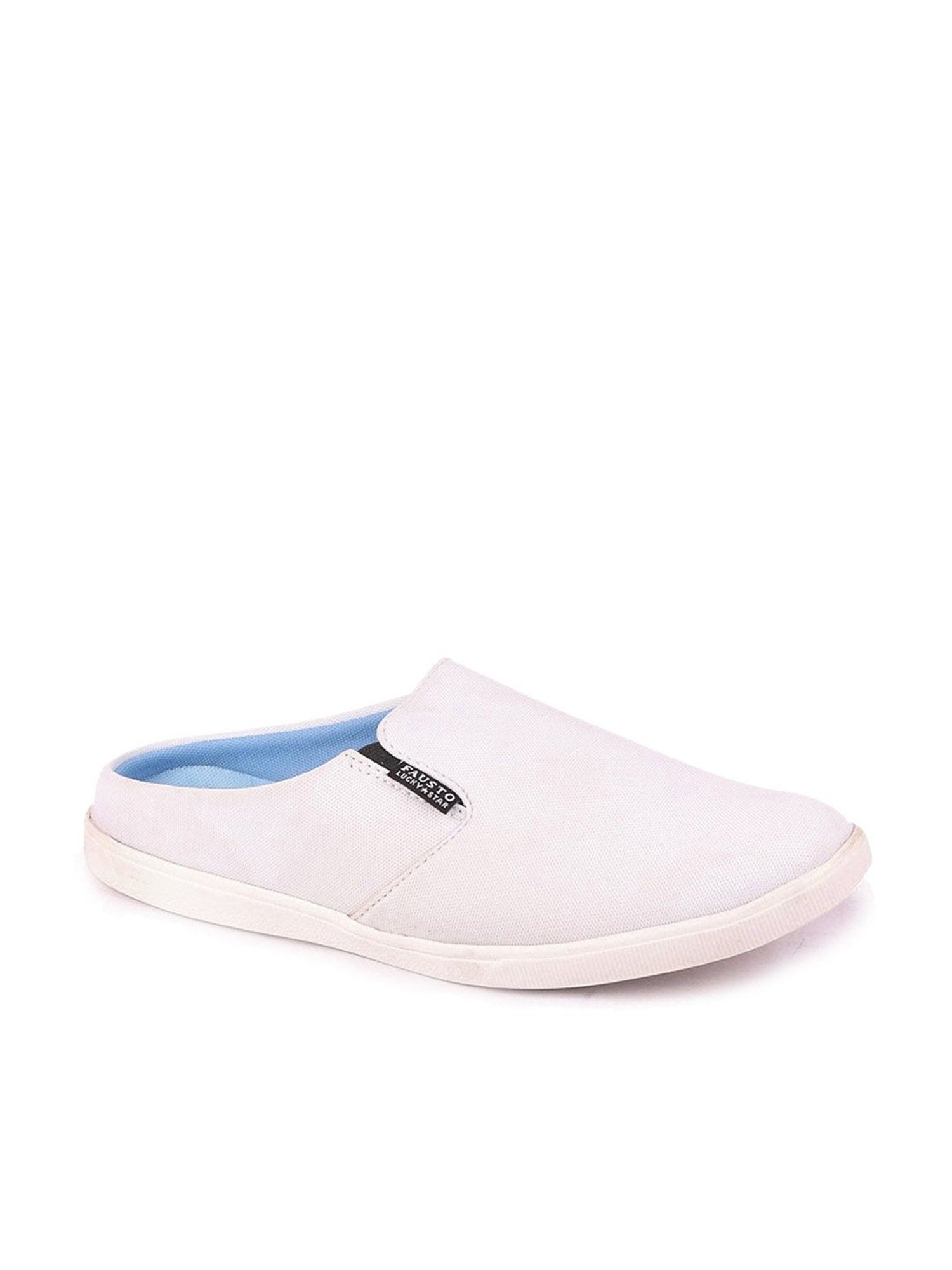 Fausto Men's White Mule Shoes