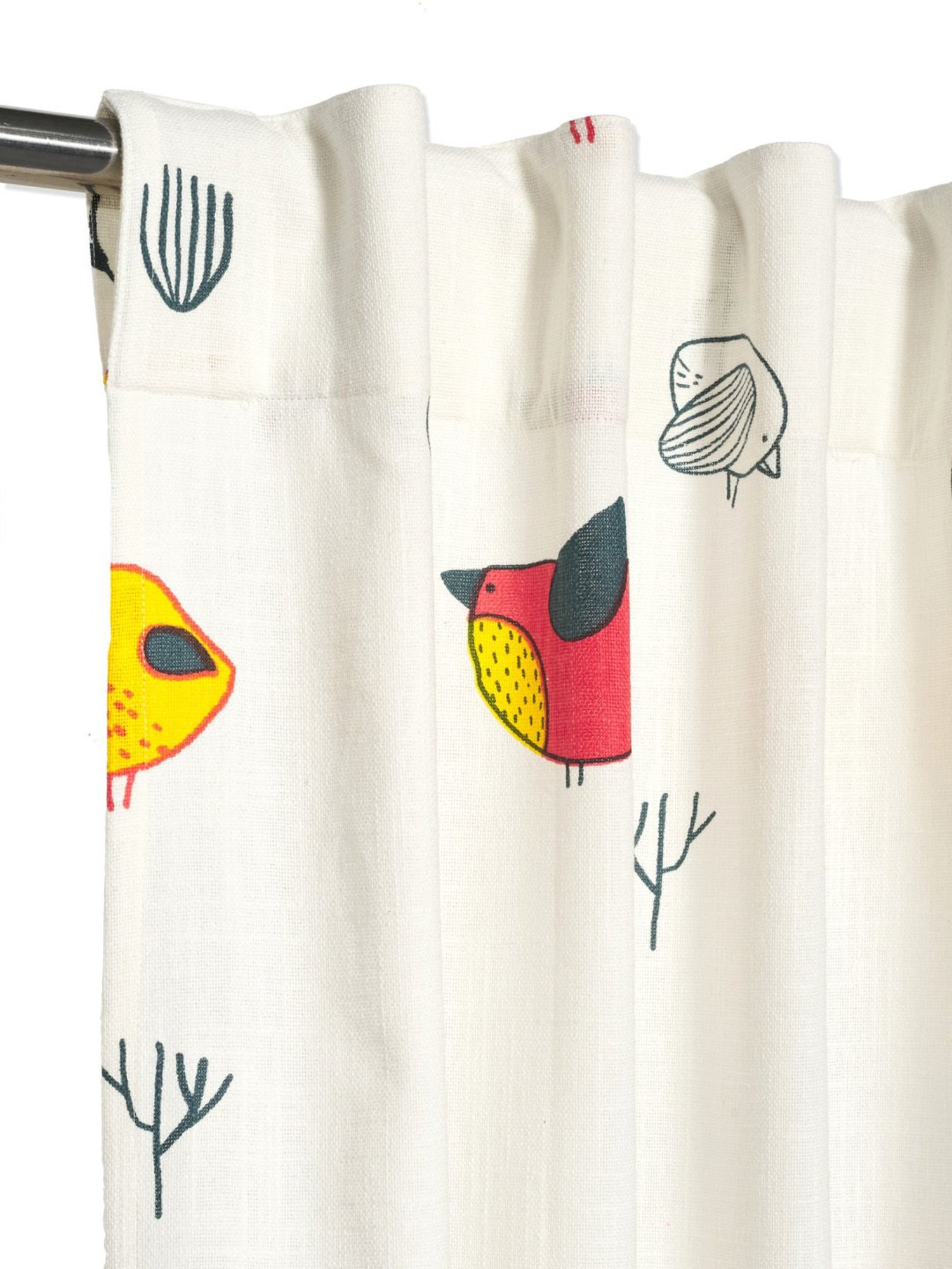 Fabindia Home Tropical Printed Pink Cotton Door Curtain (7ft)