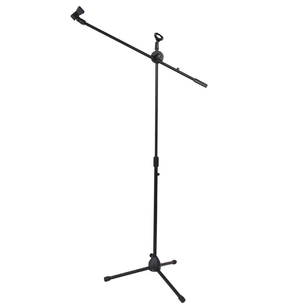 New Glarry Folding Type Tripod Microphone Boom Mic Stand Metal