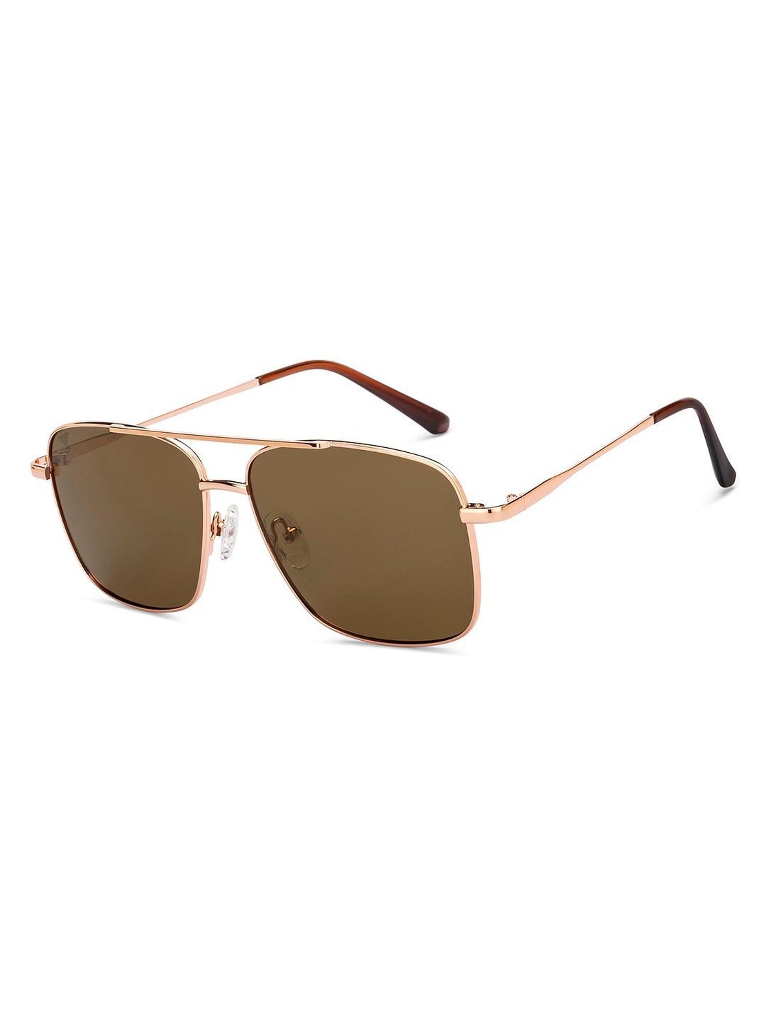 Vincent Chase Brown Square Polarised and UV Protected Lens Unisex Sunglasses