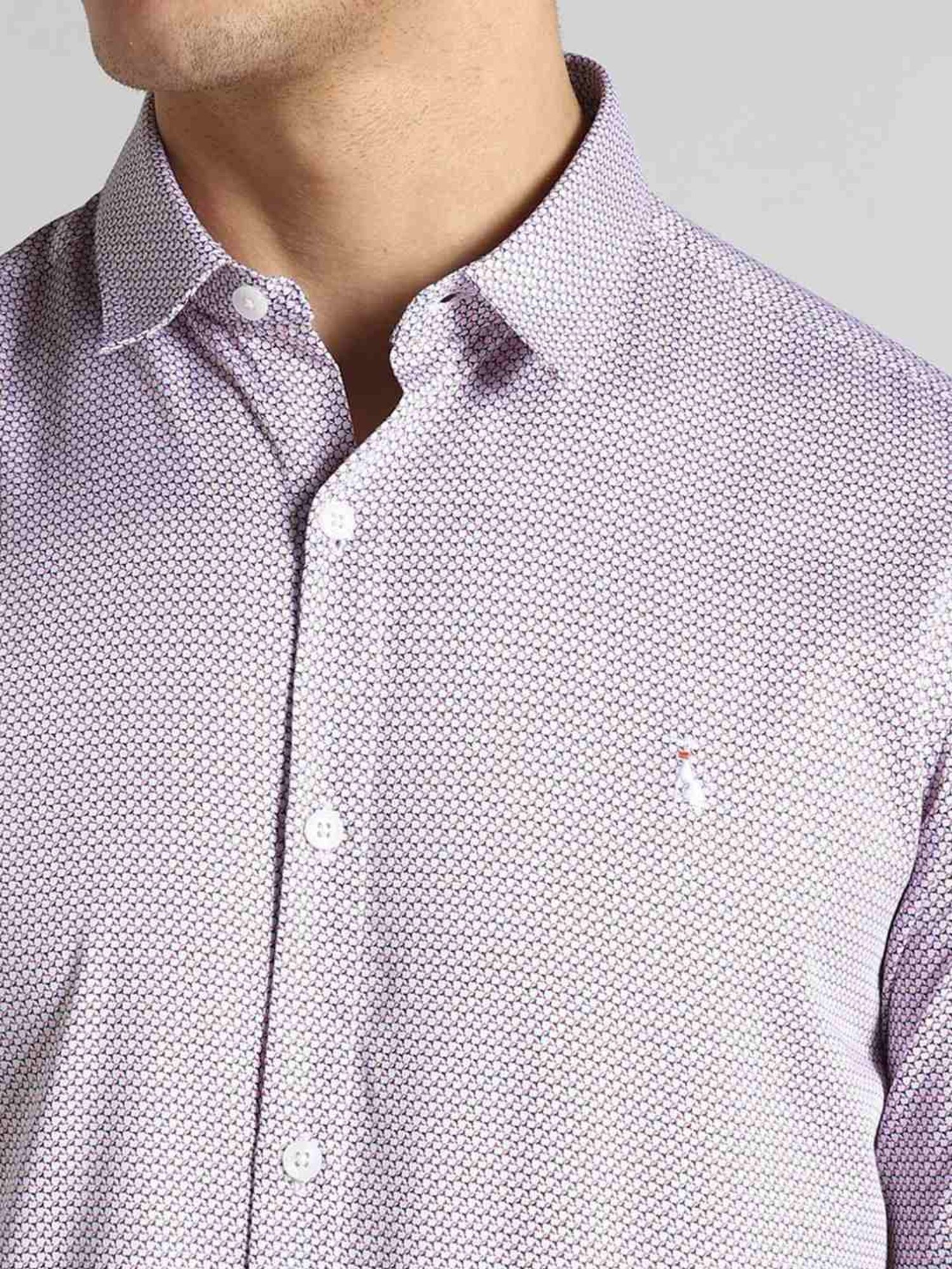 Simon Carter London Purple Printed Slim Fit Shirt