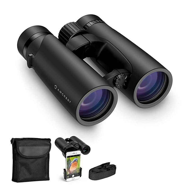 10x42 Roof Prism Binoculars for Adults HD Professional Binoculars for Bird Watching Travel Stargazing Hunting Concerts Sports BAK4 Prisms Smart Phone Adaptor for Photography