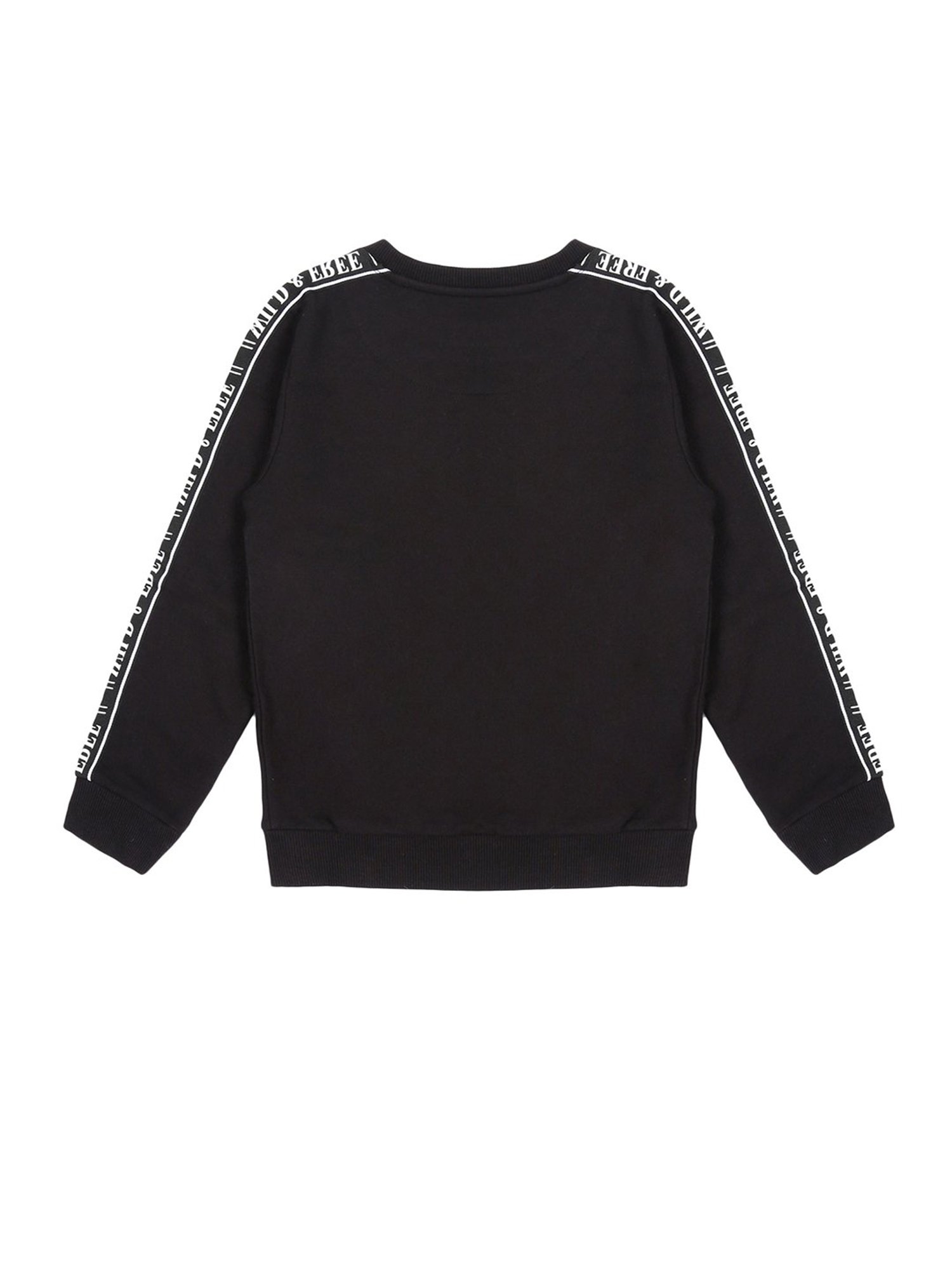 Plum Tree Kids Black Printed Full Sleeves Sweatshirt