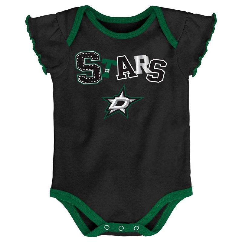 NHL Dallas Stars Girls' Winning Goal 3pk Body Suit Set - 18M