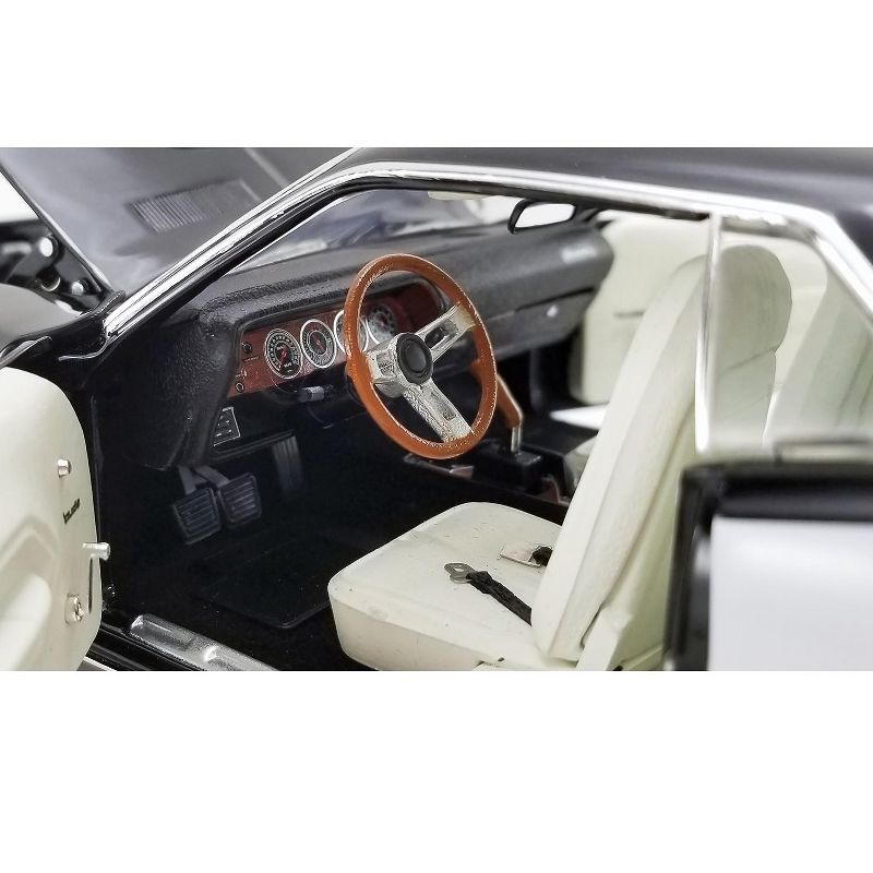 1971 Plymouth Hemi Barracuda Black with White Stripes Limited Edition to 732 pieces Worldwide 1/18 Diecast Model Car by ACME