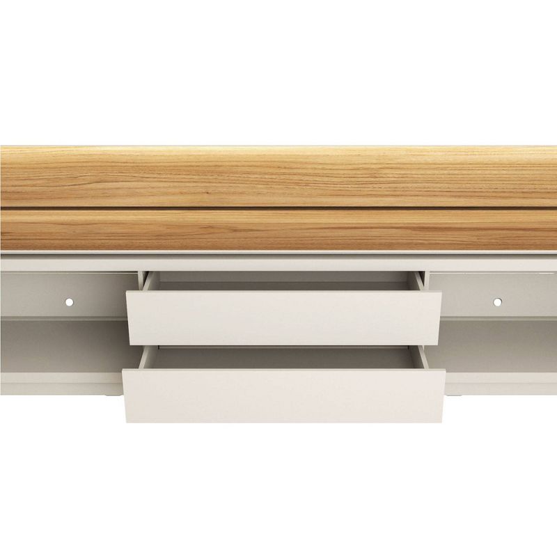 70" Lincoln TV Stand and Panel Cinnamon/Off White - Manhattan Comfort