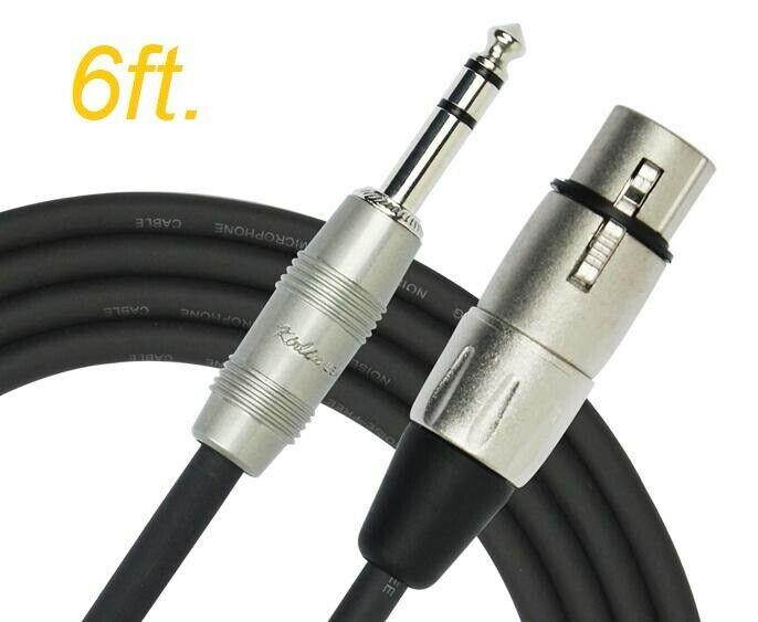 6ft. Kirlin XLR 3-Pin Female to 1/4" TRS Male Patch Cable, OFC Conductors