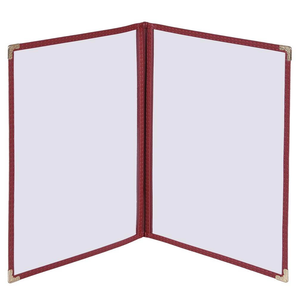 30 Nontoxic Menu Cover 8.5x11 2 Page 4 View Double Fold Stitch Corner Restaurant