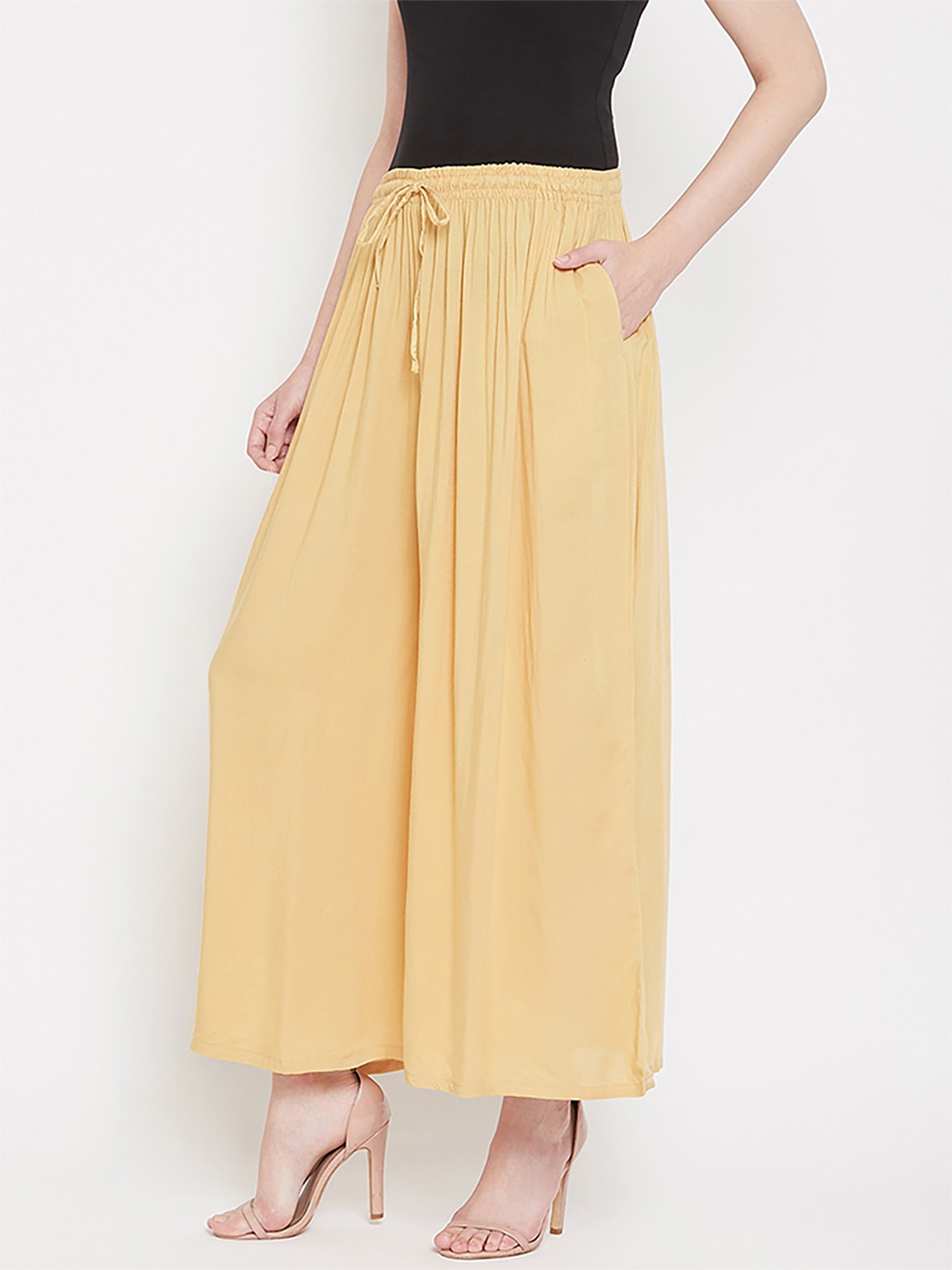 Castle Beige Regular Fit Palazzos