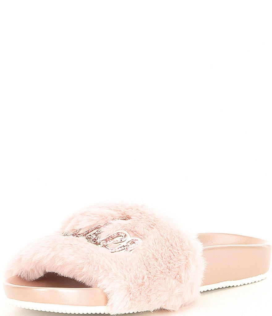 Blue by Betsey Johnson Lori Bridesmaid Faux-Fur Slides