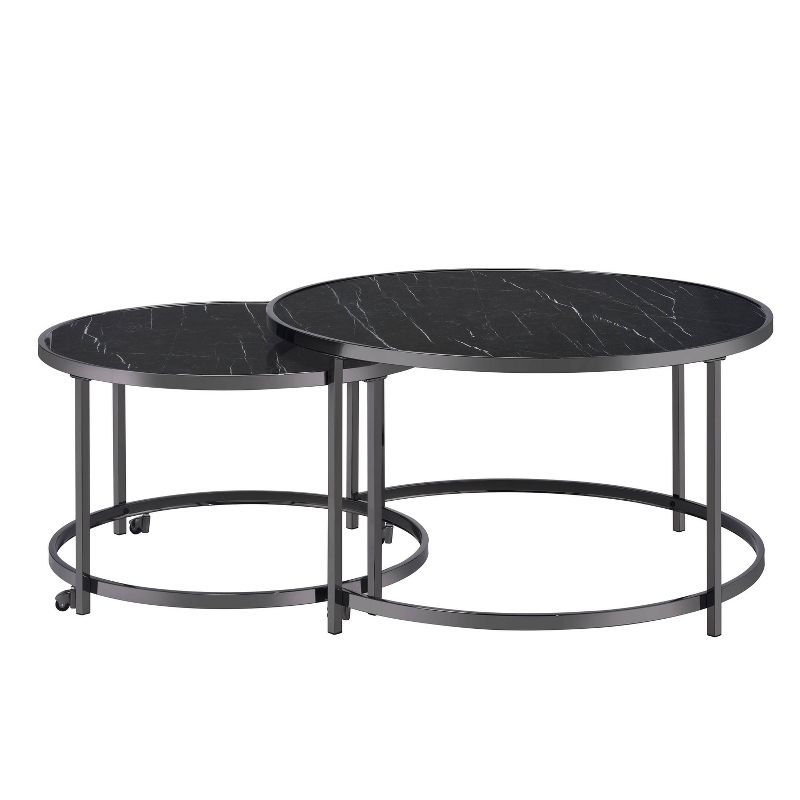 Rayne Nesting Cocktail Table Black - Steve Silver Co.