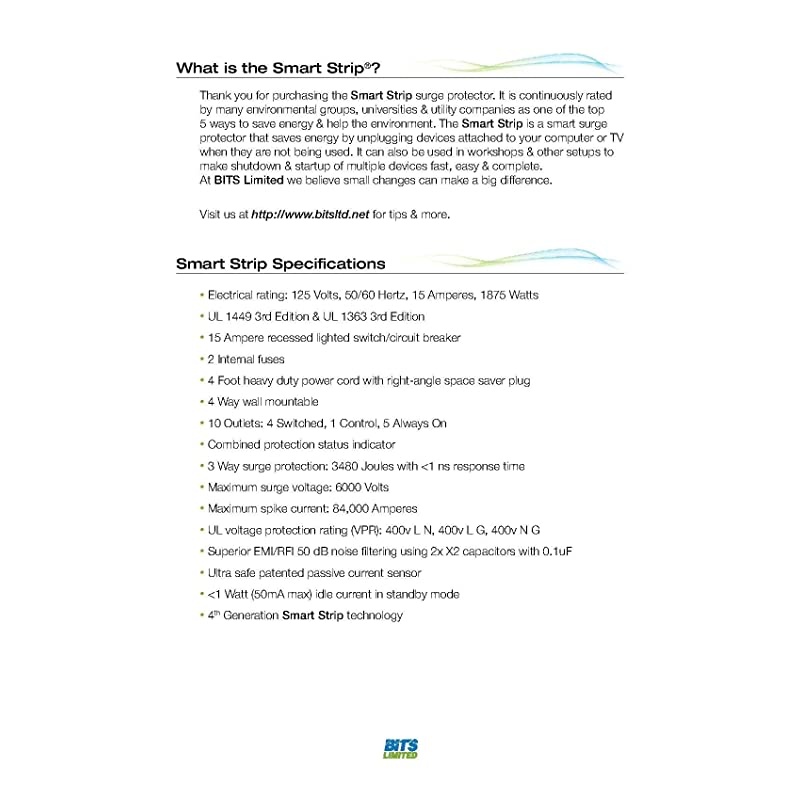 Limited LCG3MVR Energy Saving Surge Protector with Autoswitching Technology 10Outlet