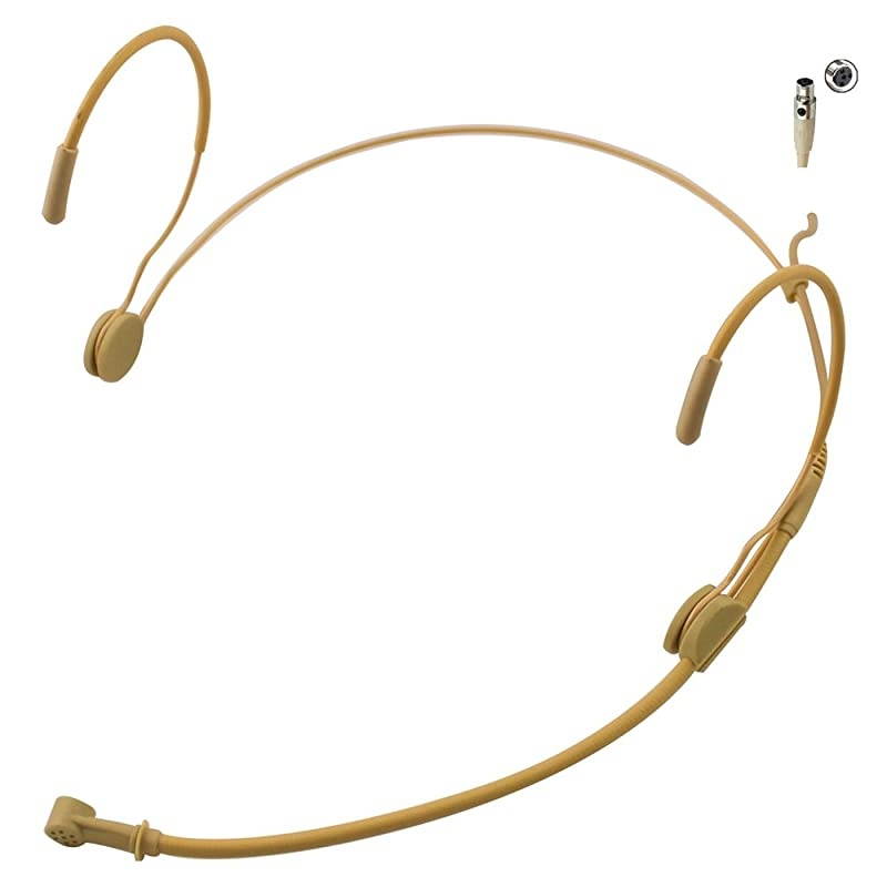 MICJ 069 Earhook Headworn Headset Unidirectional Microphone Compatible with Shure Wireless Bodypack Transmitter Mini XLR TA4F Plug