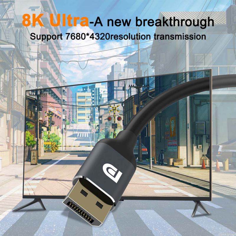 DisplayPort to DisplayPort Cable 6.6ft / 2M, DisplayPort 1.4 Cable Support 7680x4320 Resolution, 8K 60Hz, 4K 144Hz, High Speed 32.4Gbps, HBR3, DSC, HDR10, HDCP2.2