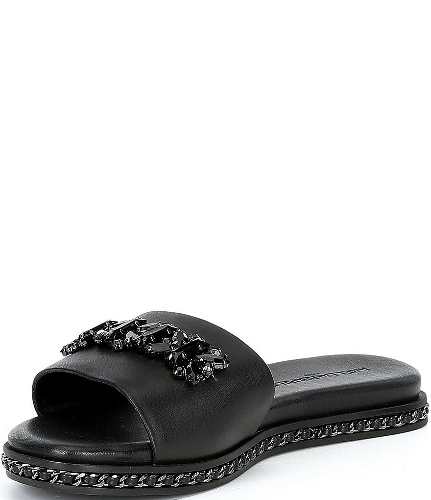 KARL LAGERFELD PARIS Bijou Leather Bling Slides