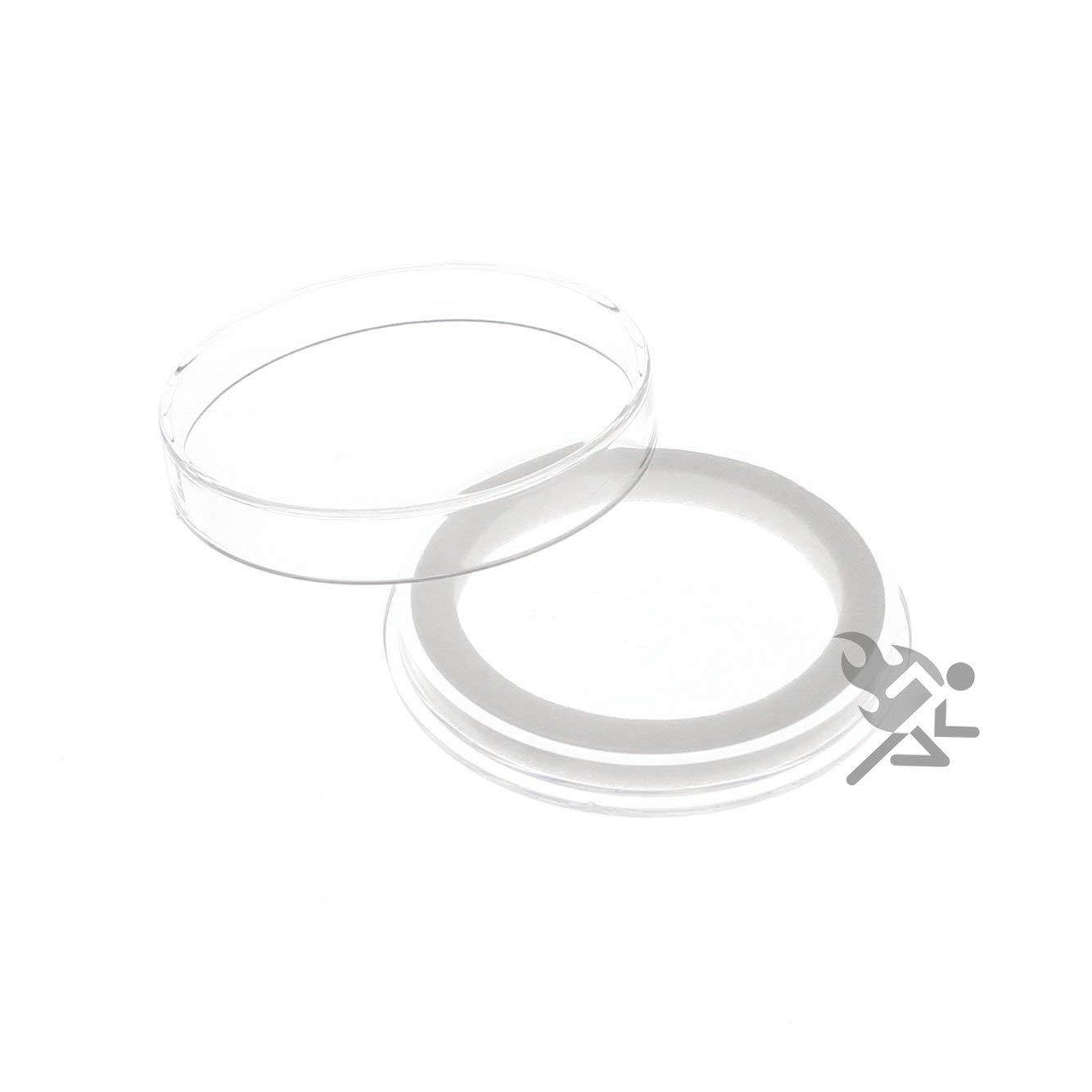 Black Capsule Tube & 10 Air-Tite High Relief 39mm White Ring Coin Holders for 2oz Biblical Series