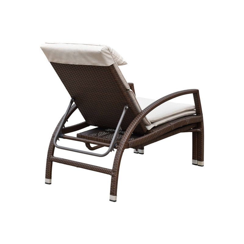 Beach Front Deck Chair To Chaise Lounge Combo - Brown - Courtyard Casual