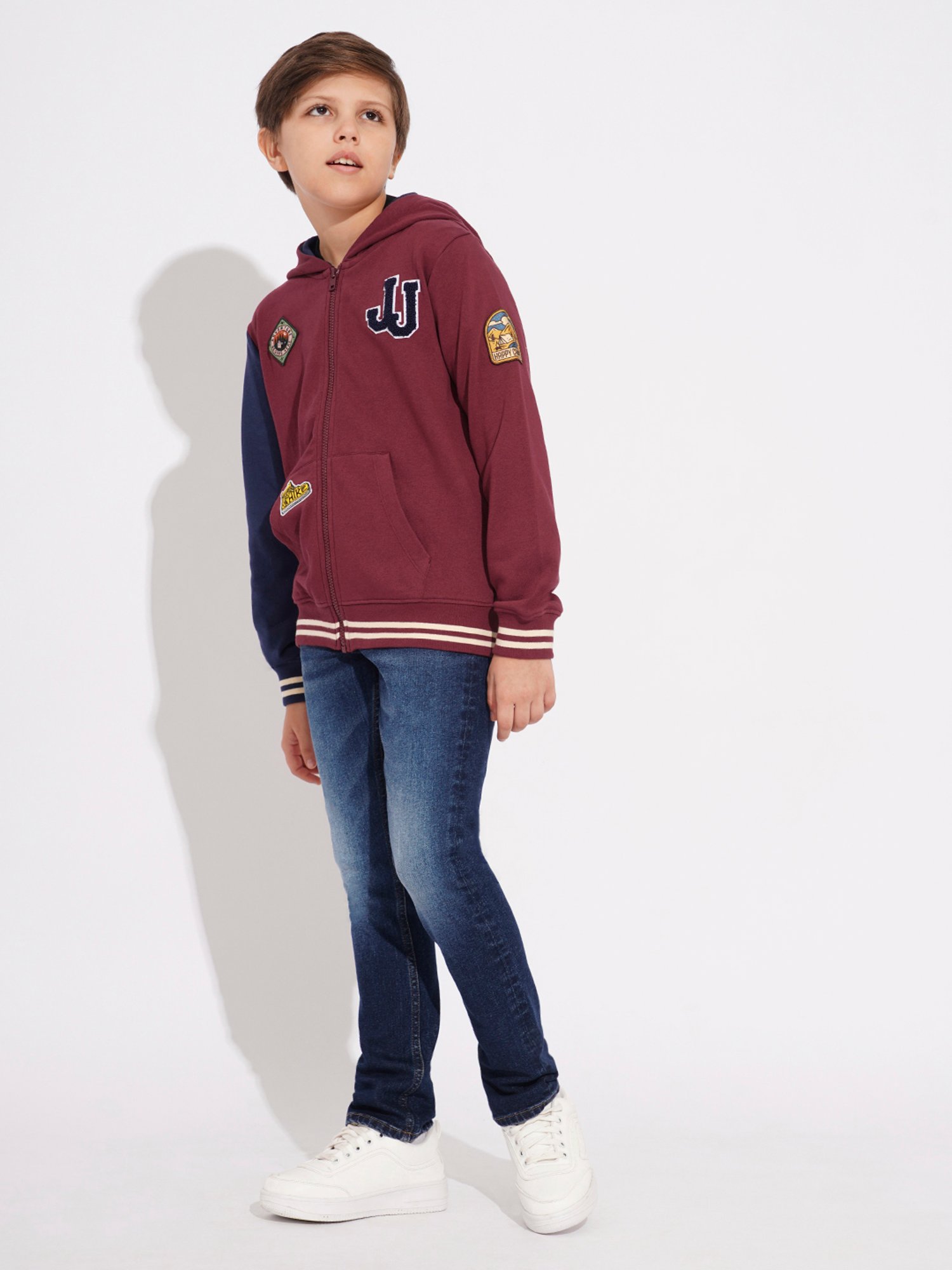 Allen Solly Junior Orange Cotton Regular Fit Full Sleeves Sweatshirt