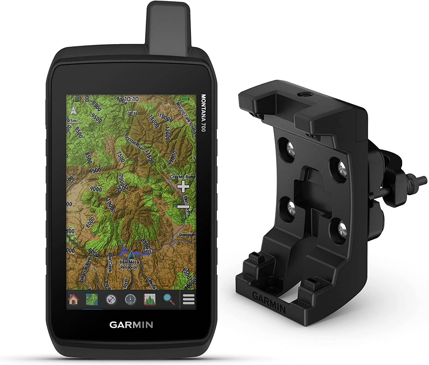 Garmin Montana 700 Rugged GPS Touchscreen Navigator with TopoActive Maps (010-02133-00) with Garmin Bicycle Handlebar Mount Bundle