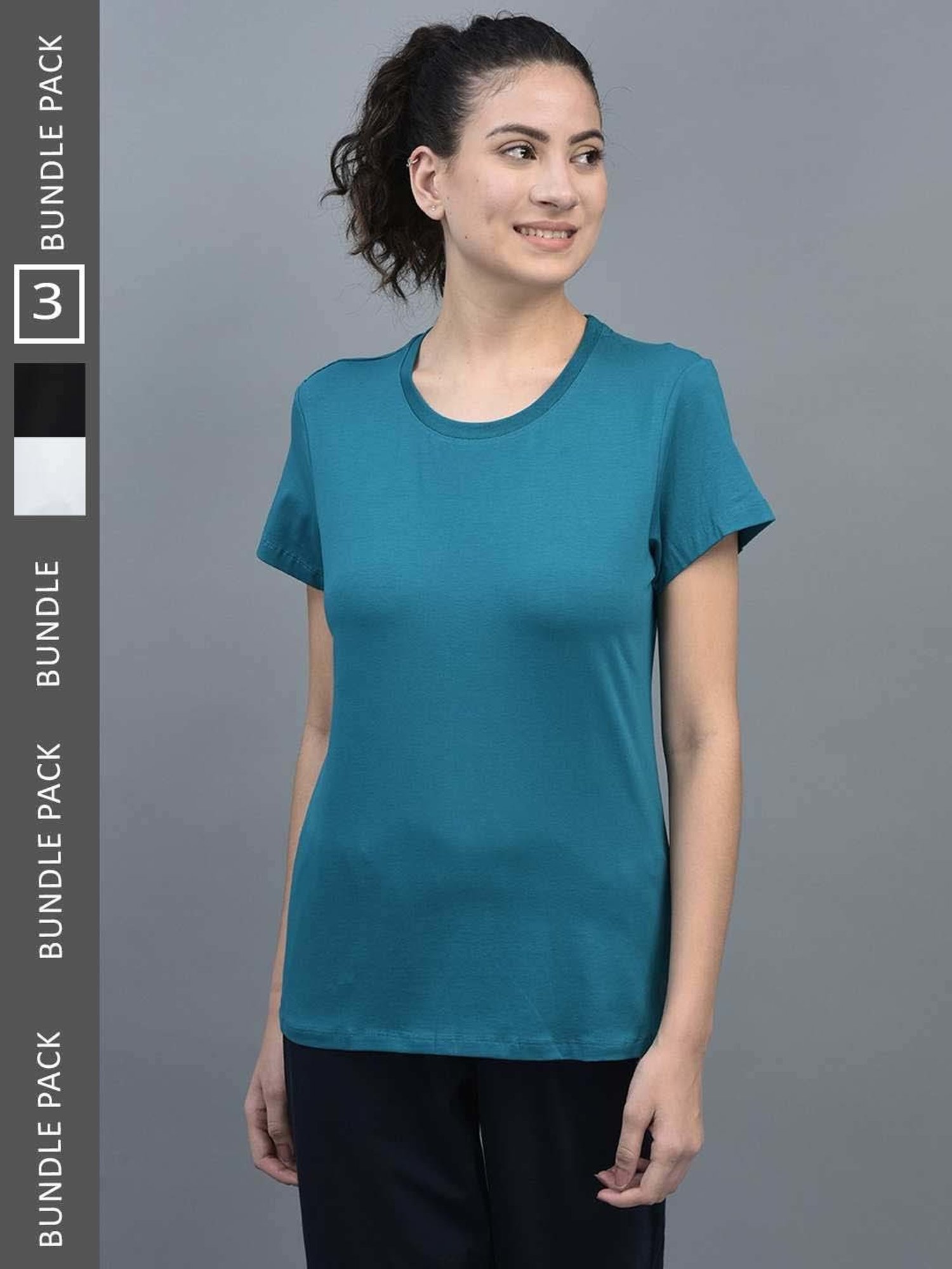 Dollar White & Black Cotton Sports T-Shirt - Pack Of 3