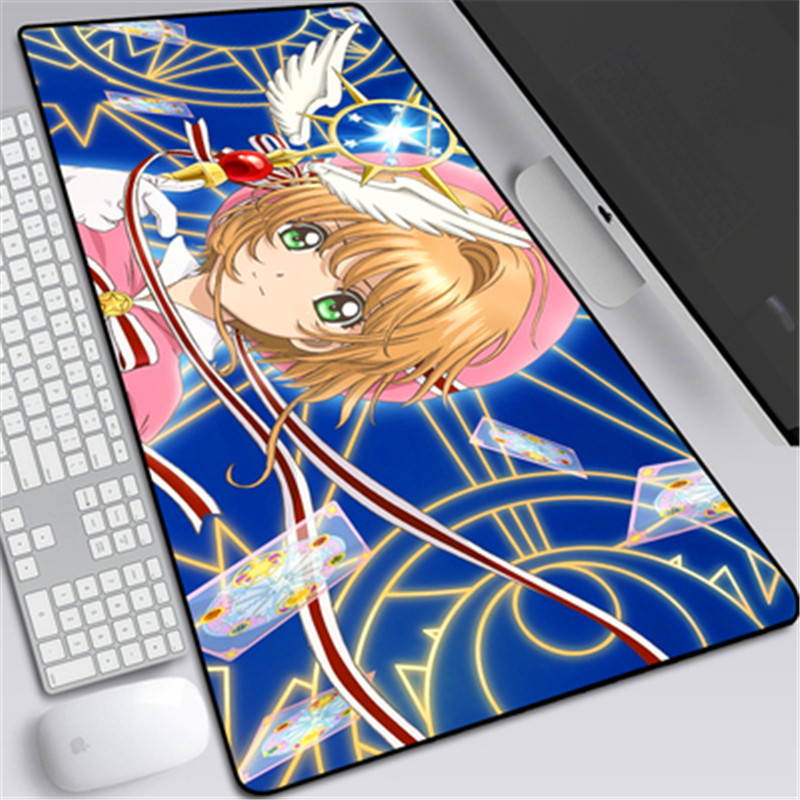 Extended Mousepad Anime Cardcaptor Sakura Mouse Pad Cartoon Gaming Mouse Mat Anti-slip  Desk Mats Large desk pads with Stitched Edges Desk Cushion For Desk Cover, Computer Keyboard, PC 300&times;800&times;2mm