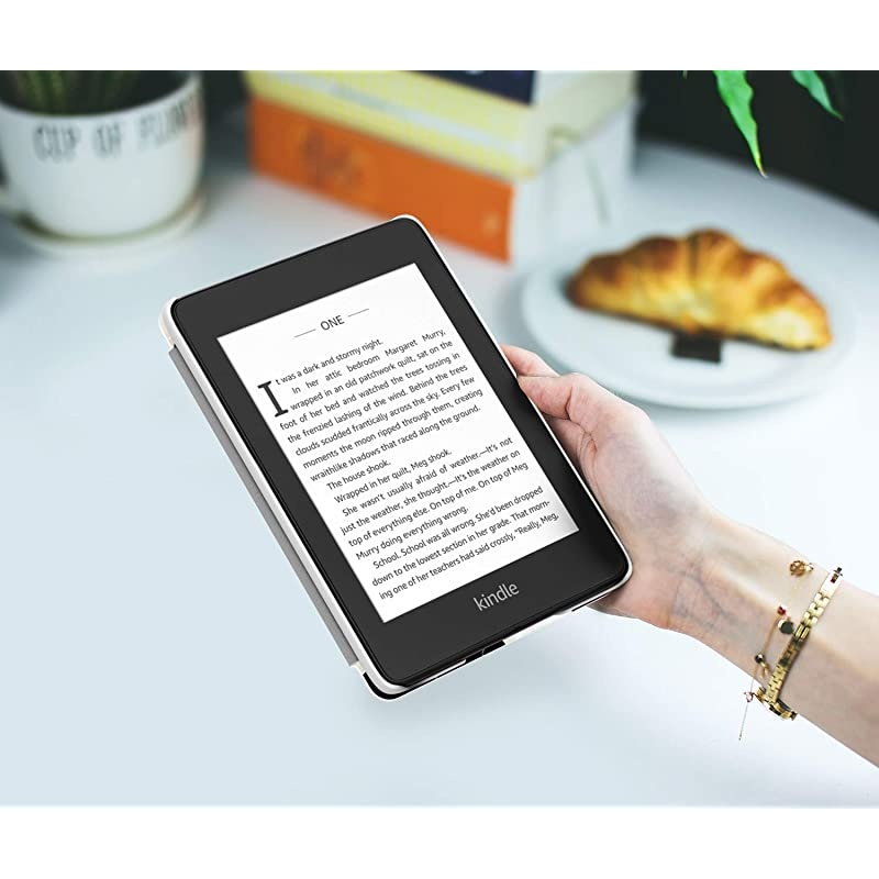 Case Fits Kindle Paperwhite 10th Generation 2018 Release Thinnest Lightest Smart Shell Cover with Auto WakeSleep for  Kindle Paperwhite 2018 EReader Black amp White Magnolia