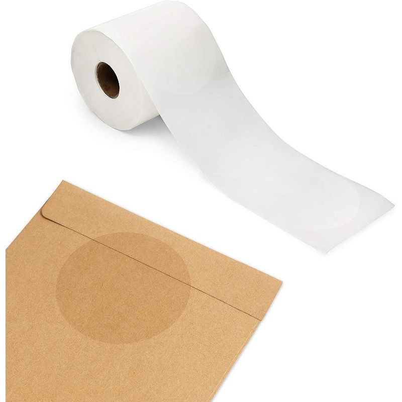Stockroom Plus 500-Pack Blank Clear Round 3-Inch Stickers Labels, Envelope Seals