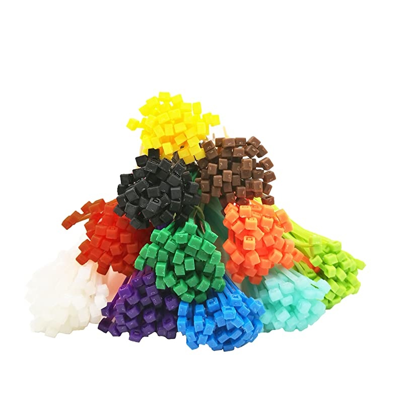 Self Locking Nylon Cable Zip Ties in 11 Colors(White,Yellow,Orange,Red,Sky Blue,Fluorescent Green,Green,Blue,Purple,Coffee,Black)- 6" - 550pcs