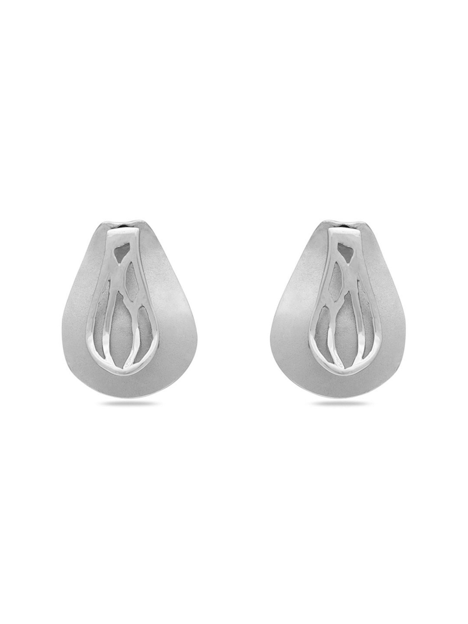C.Krishniah Chetty Classic 950 Platinum Stud Earrings