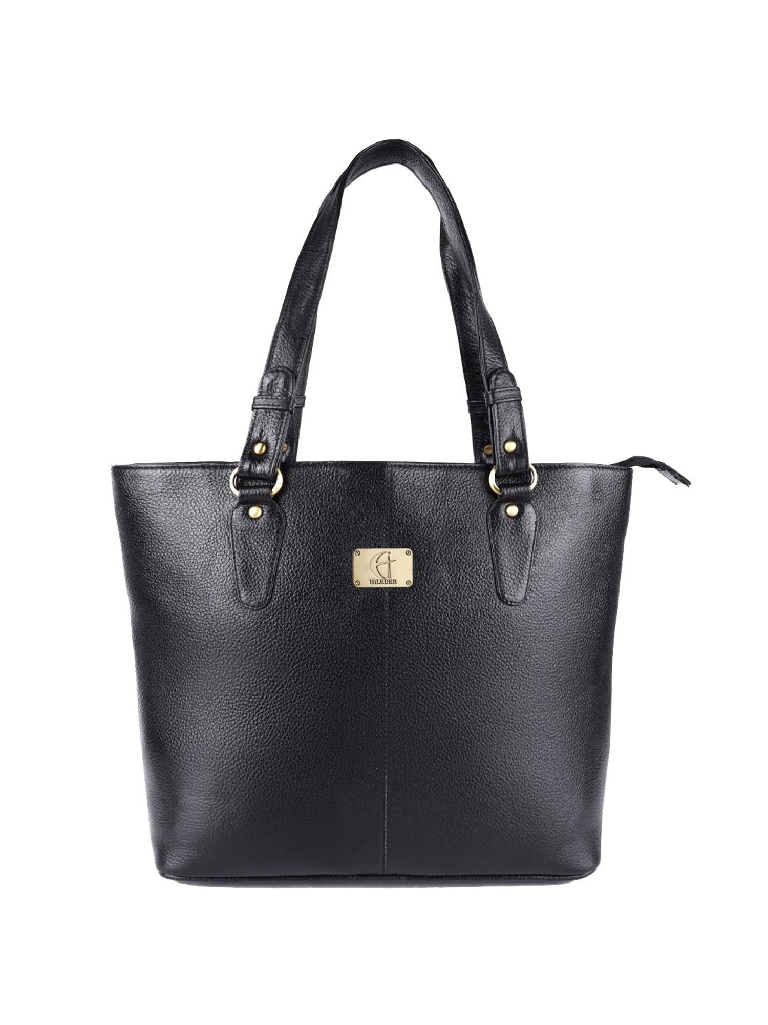 HiLEDER Black Solid Large Tote Handbag