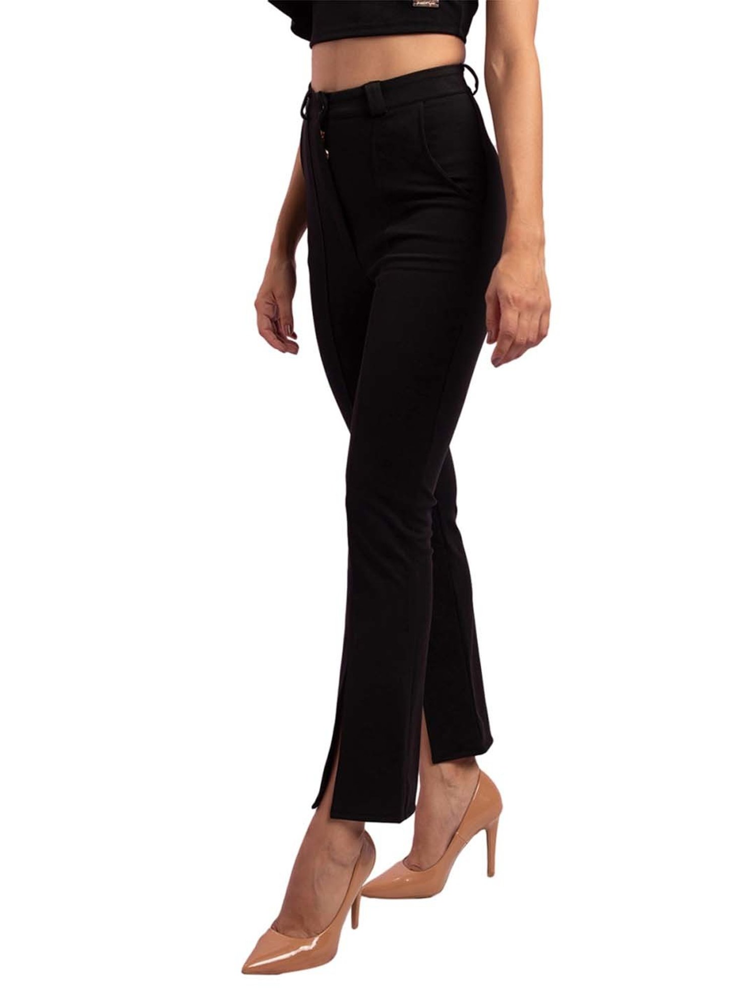 KENDALL + KYLIE Black Mid Rise Bootcut Pants