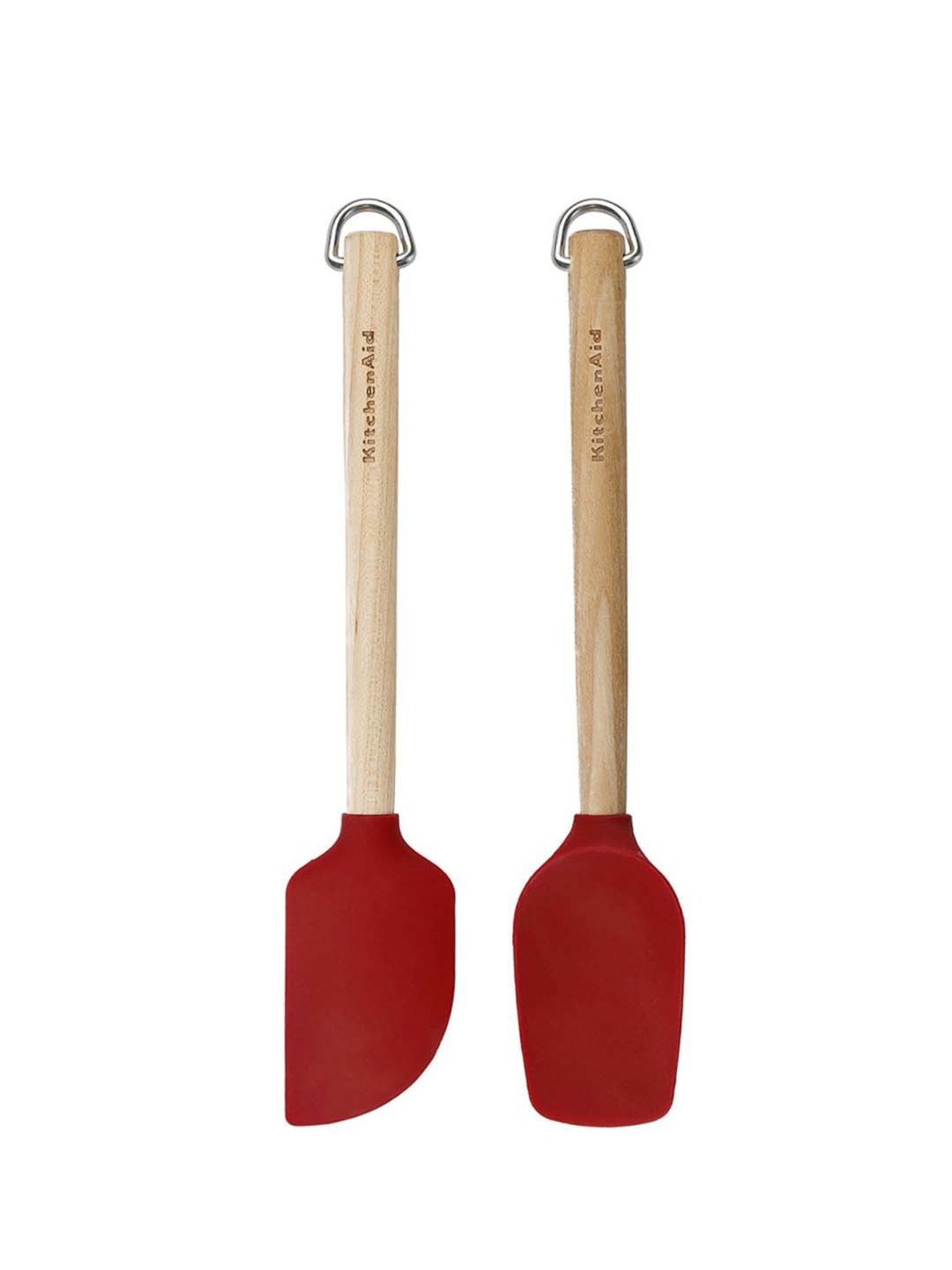 KitchenAid 2-Piece Red Medium Mini Birchwood Spatula Set