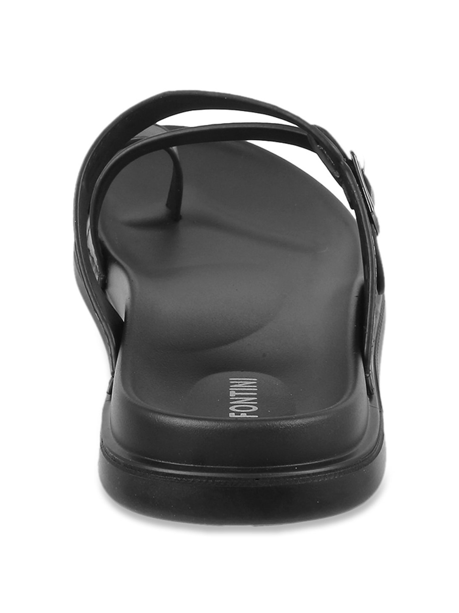 J. Fontini by Mochi Men's Black Toe Ring Sandals