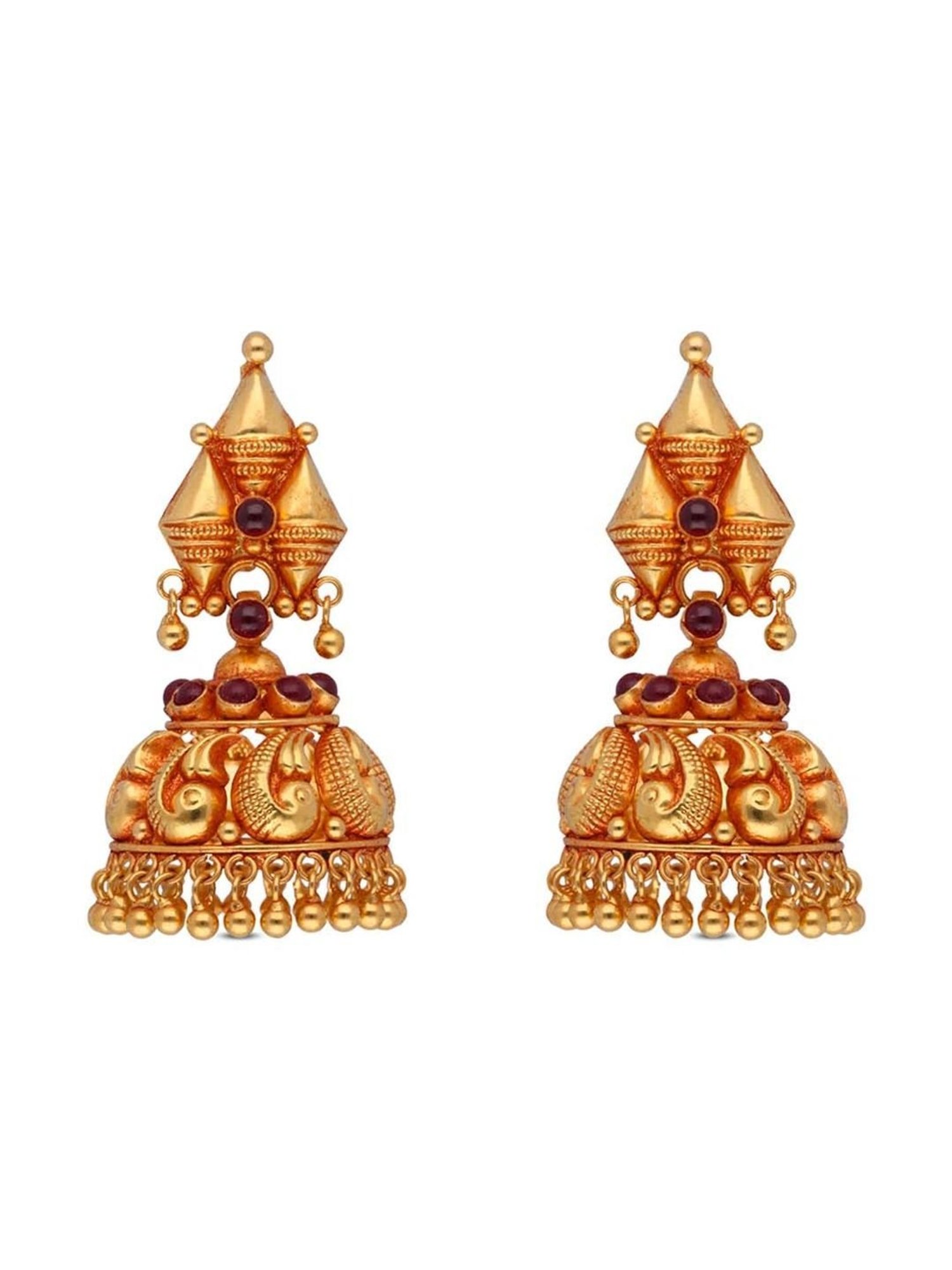 CKC Regal Multi-Tiered Gold Jhumka Eardrops