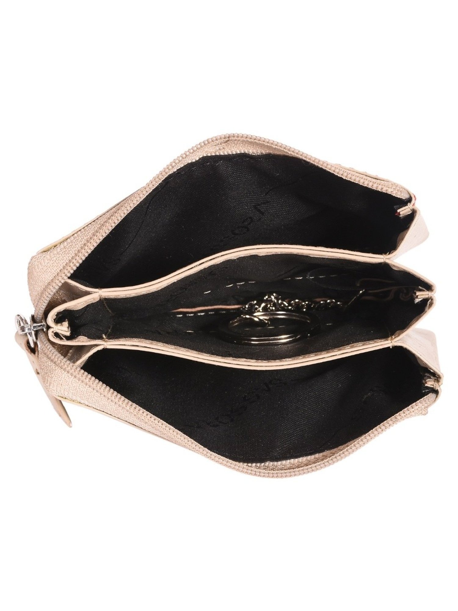 SASSORA JONAS Beige Leather Textured Wallet