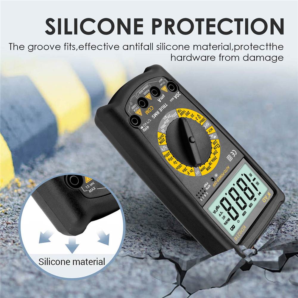 Digital Multimeter with Test Pencil Portable LCD Display Multimeter AC/DC Voltage Tester Voltmeter Ammeter