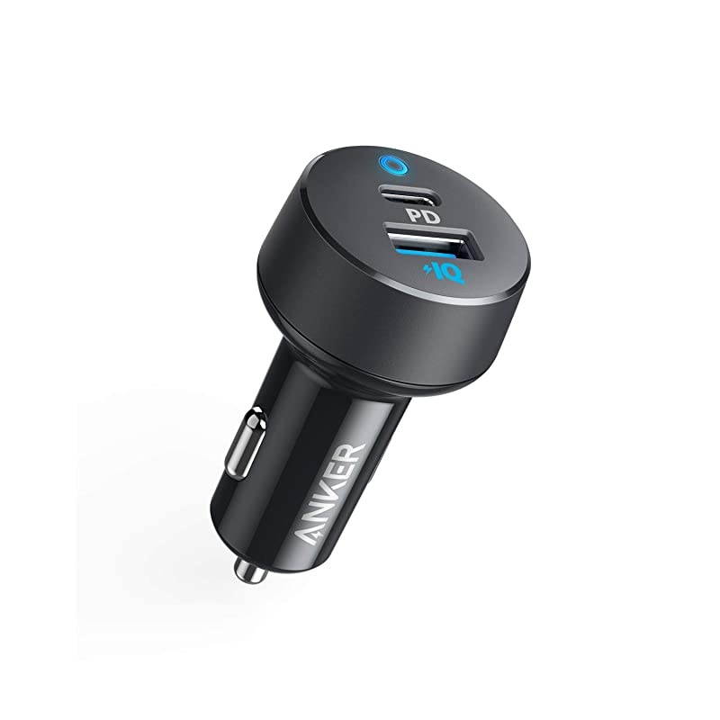 Car Charger USB C, 30W 2-Port Compact Type C Car Charger with 18W Power Delivery and 12W PowerIQ, PowerDrive PD 2 with LED for iPad Pro (2018), iPhone XS/Max/XR/X/8/7, Pixel 3/2/XL and More