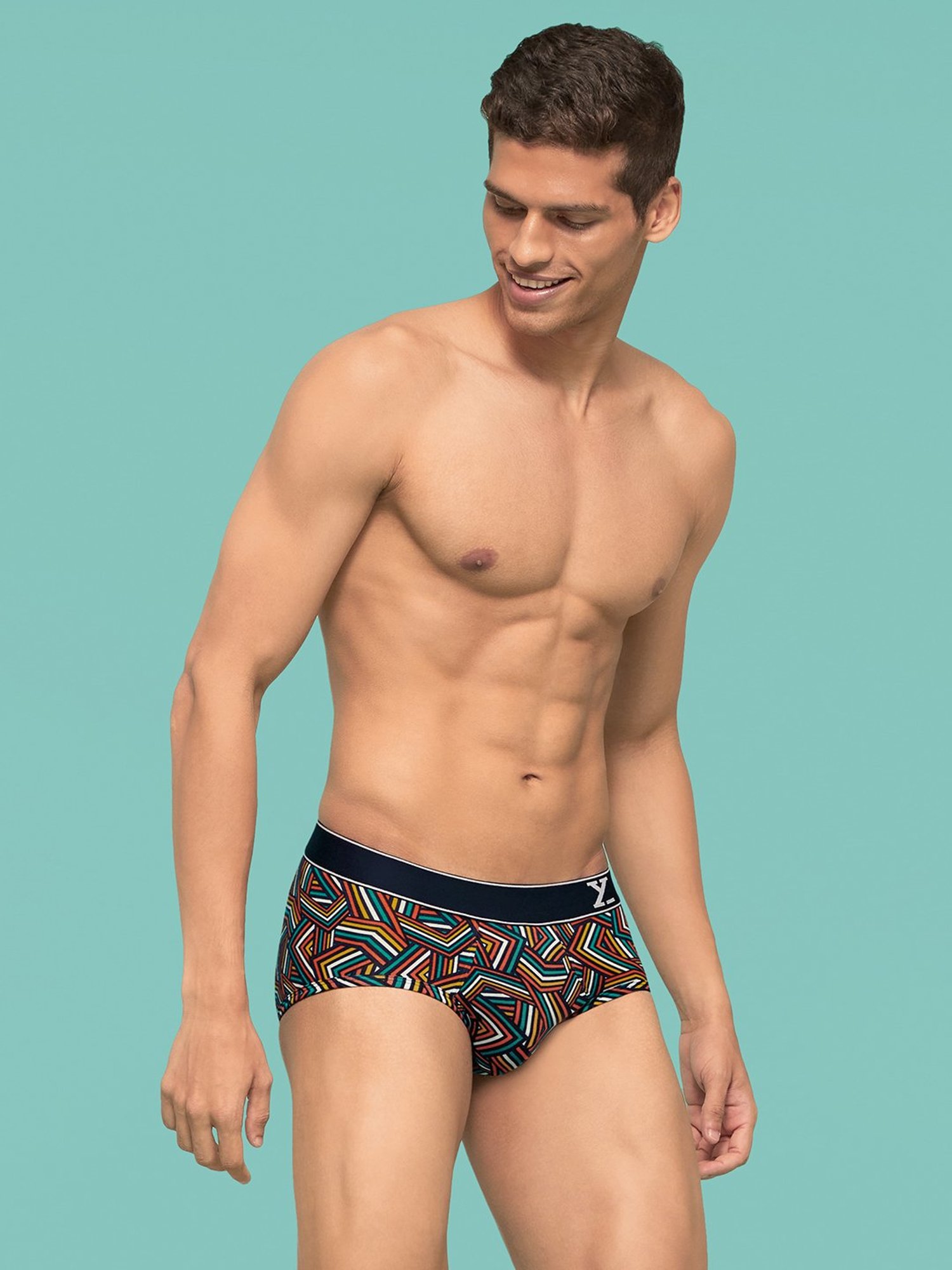 XYXX Multicolor Printed Cotton Briefs - Pack of 3