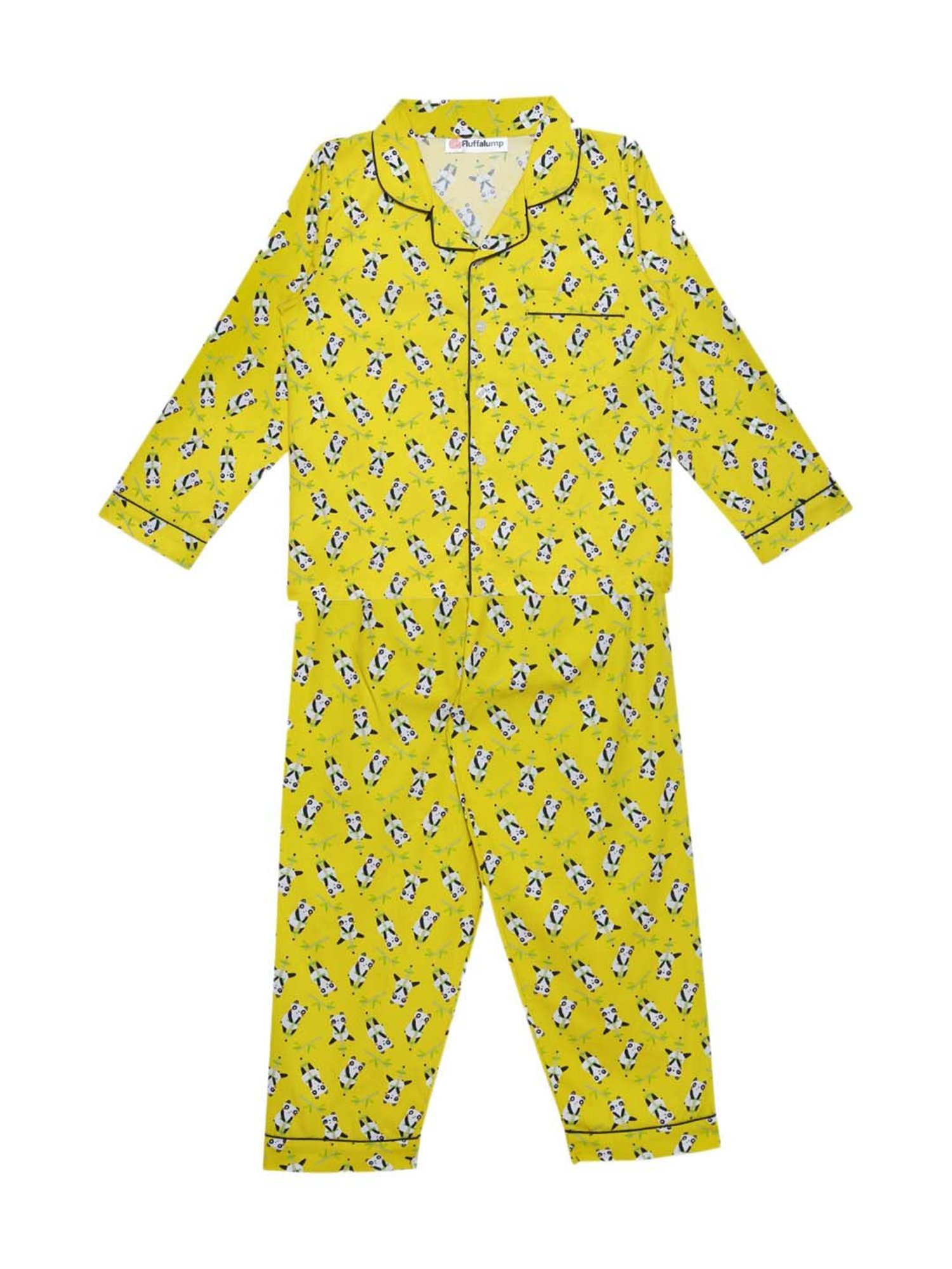 Fluffalump Boys Multicolor Cotton Printed Nightwear Top & Pants Set