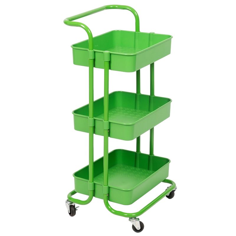 3 Tier Mobile Storage Caddy in Green - Pemberly Row