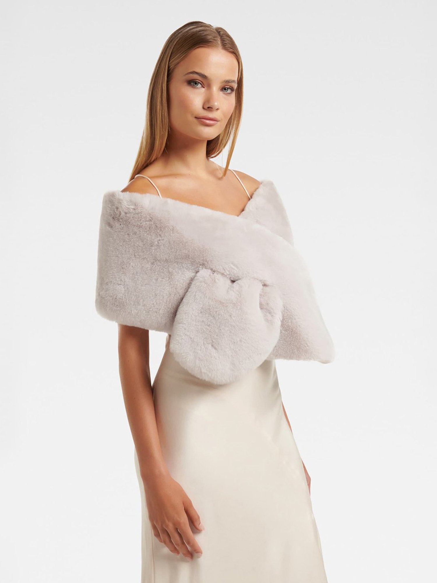 Forever New Laura Faux Fur Wrap Cape