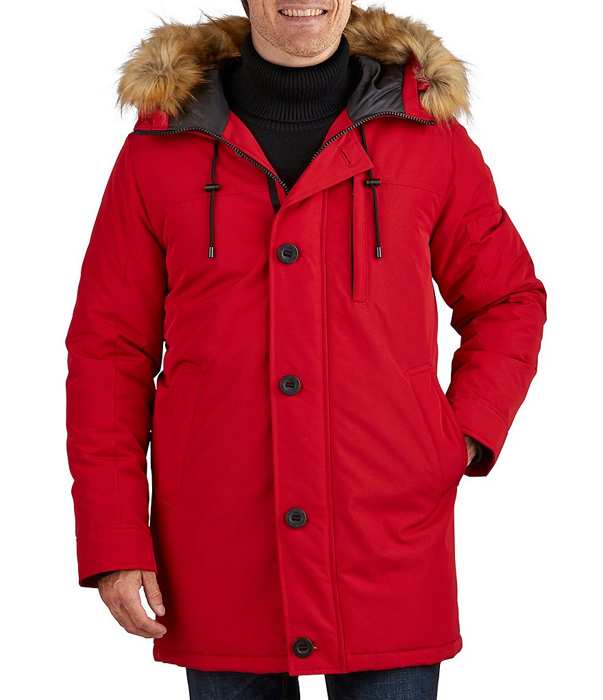 Cole Haan Hooded Down Zip Front Puffer Jacket