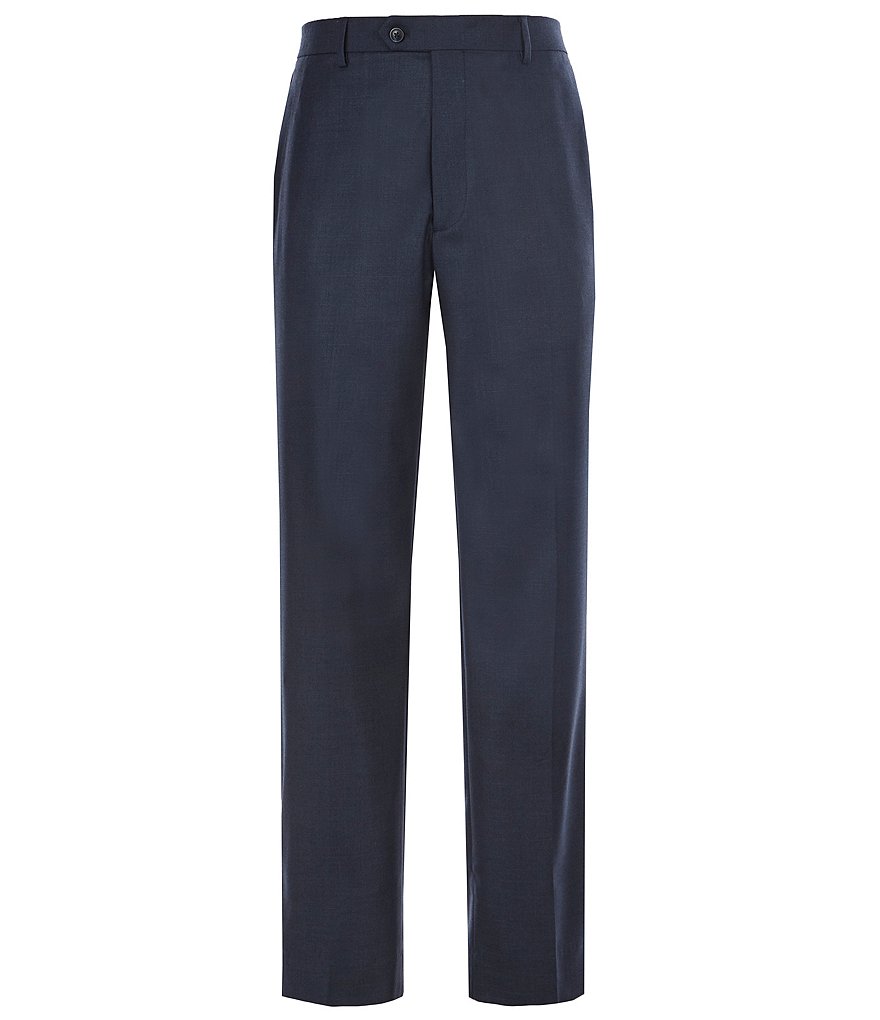 Roundtree & Yorke TravelSmart Ultimate Comfort Easy Care Sharkskin Flat-Front Dress Pants