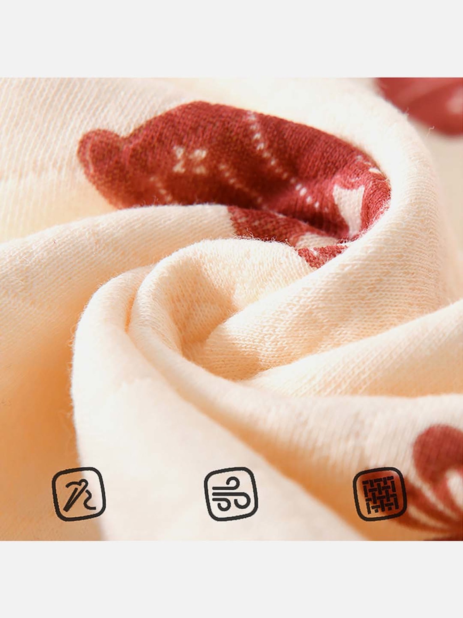 Little Surprise Box Kids Maroon & Cream Cotton Printed Full Sleeves Gift Set