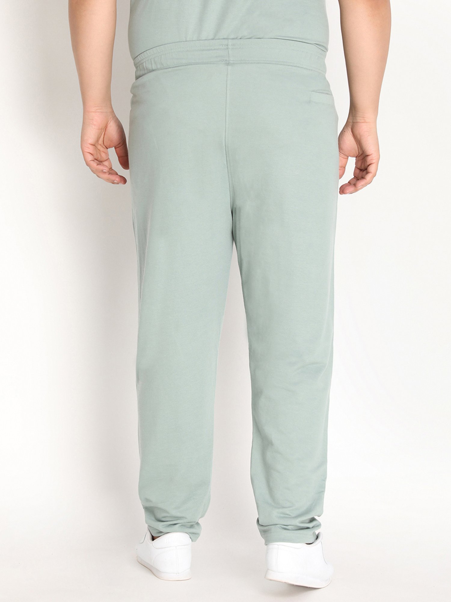 Chkokko Pastel Green Cotton Relaxed Fit Trackpants